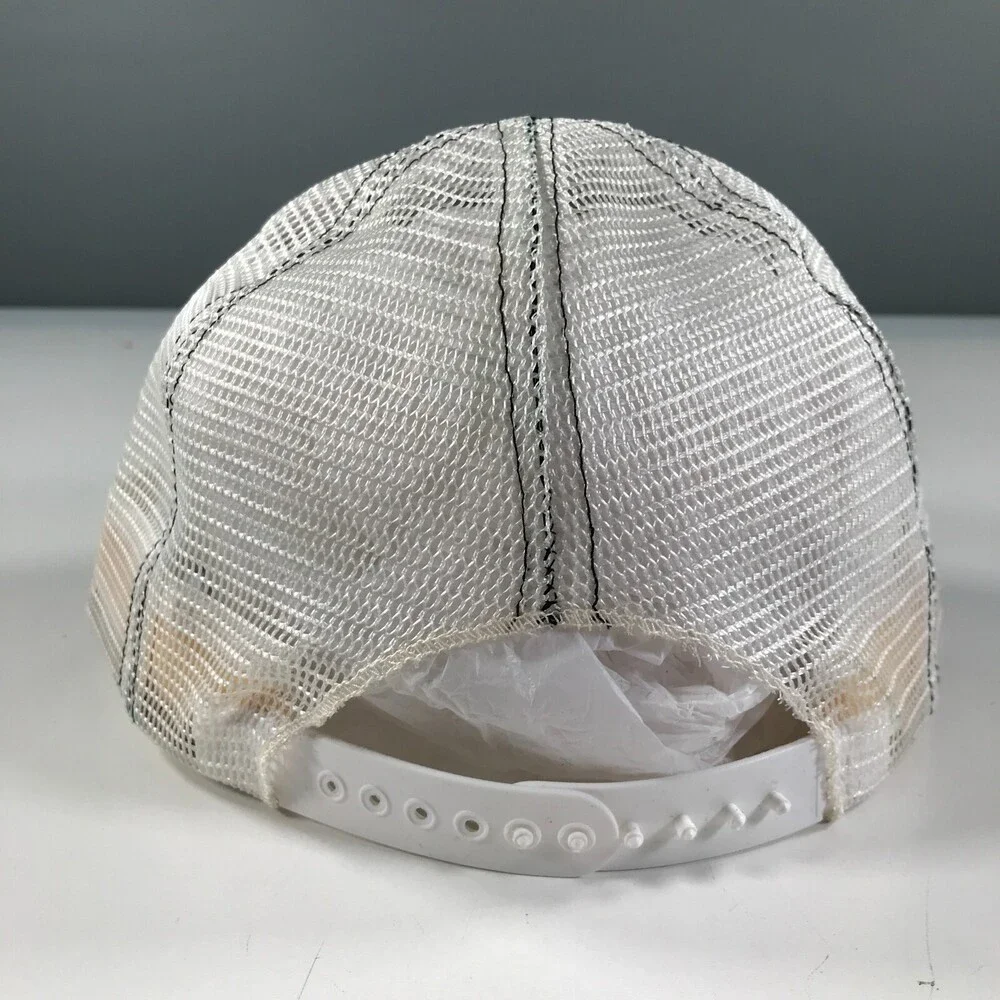 Vintage Navy Blue and White Trucker Hat Boys Youth Size Mesh New Era Pro Model